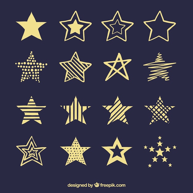 Vector pack de estrellas decorativas