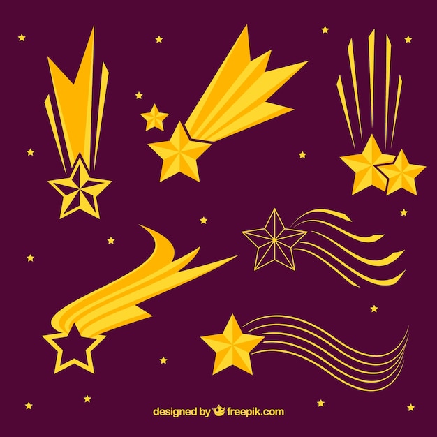 Vector pack de estrellas fugaz