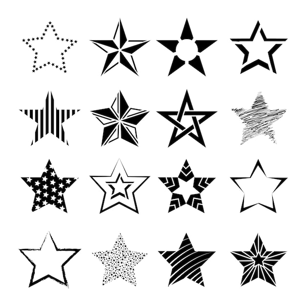 Pack de estrellas de vector libre diseño plano