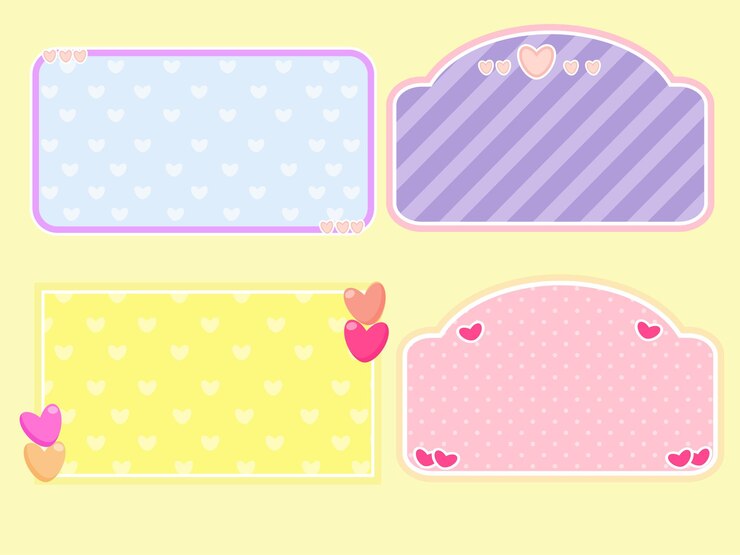 Pack de etiquetas o notas lindas vectoriales con color pastel