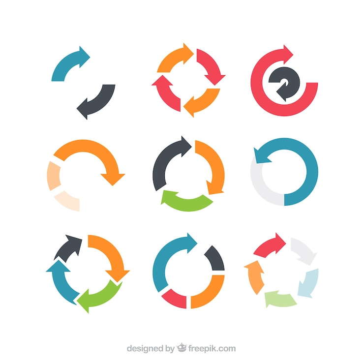 Vector pack de flechas infográficas