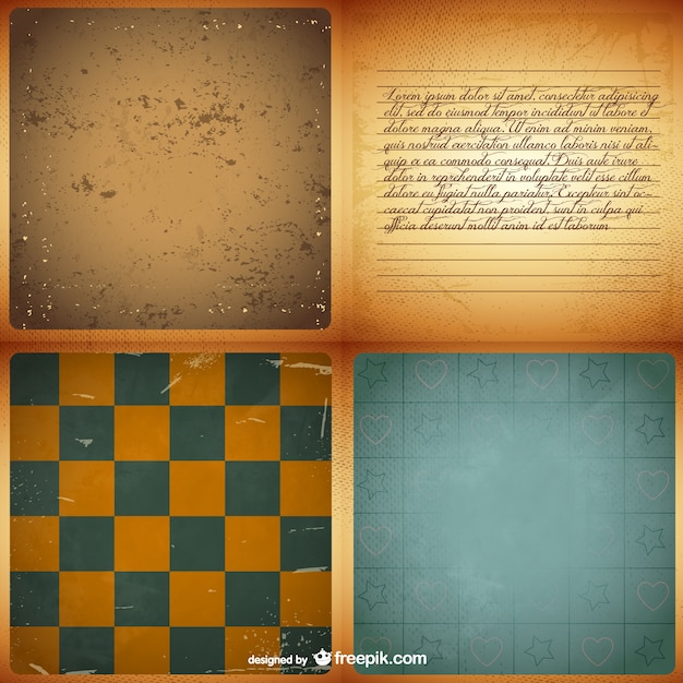 Pack de fondos con textura vintage