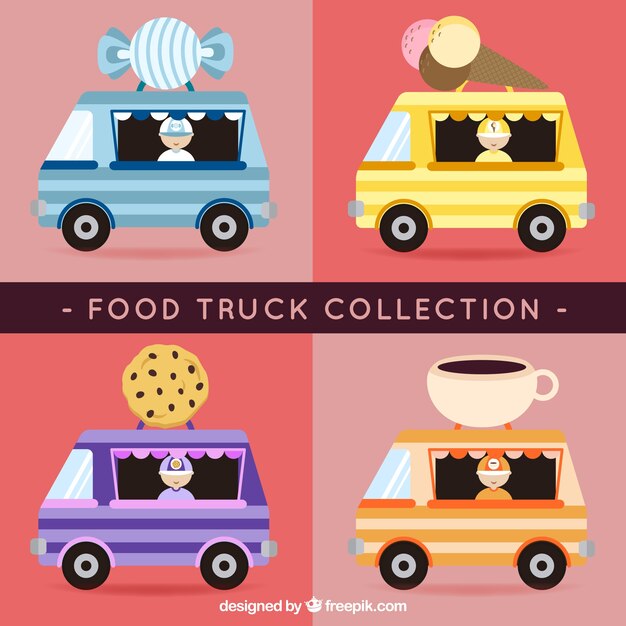 Pack de furgonetas de comida planas