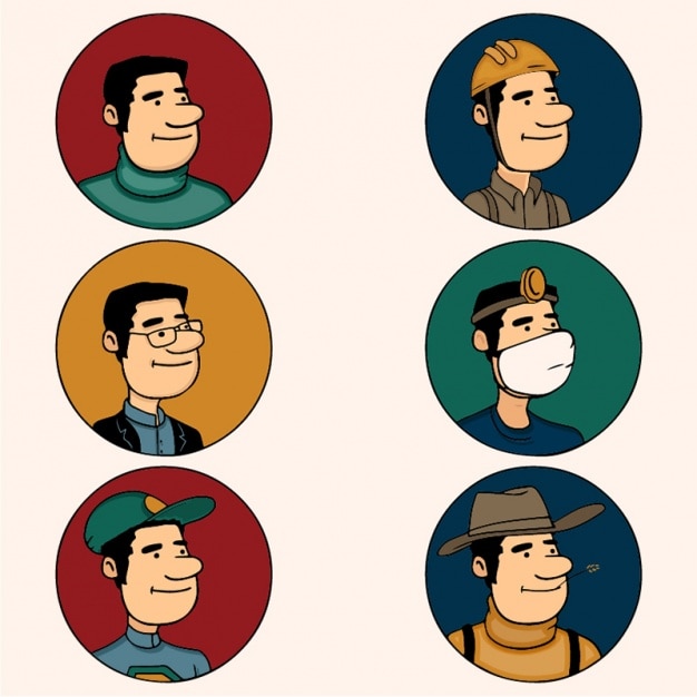 Vector pack de hombre con diferentes profesiones