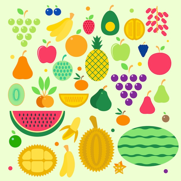 Vector pack de icono de fruta