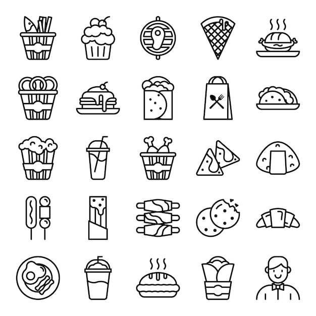 Pack de iconos de comida rápida