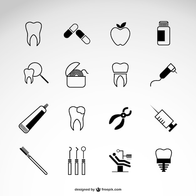 Vector pack de iconos de dentistas