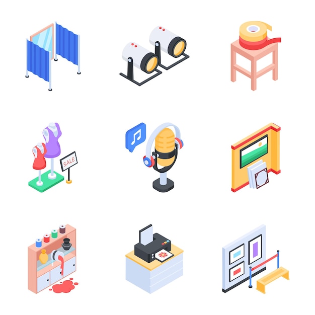 Pack de iconos isométricos de Art Studio