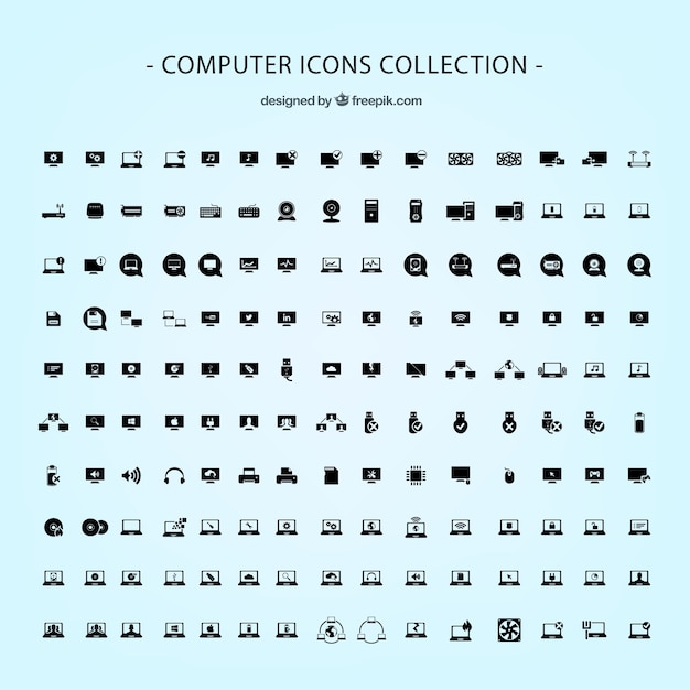 Pack de iconos de ordenador en formato vectorial