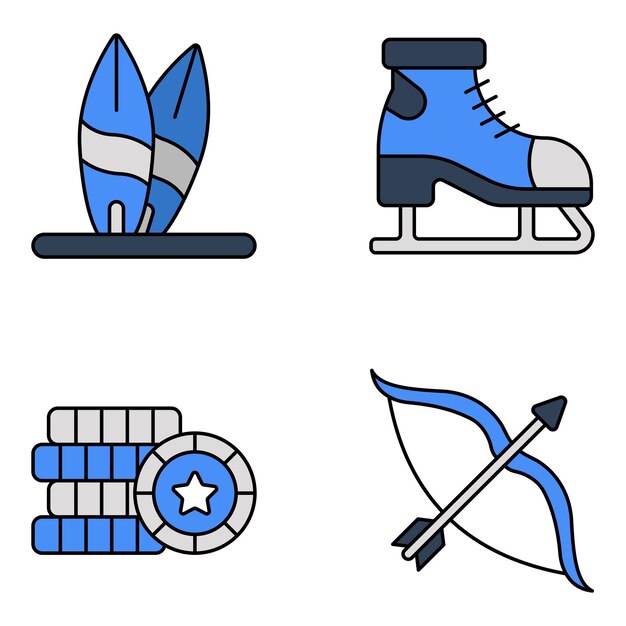 Pack de iconos planos de actividades al aire libre