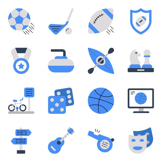 Pack de iconos planos deportivos