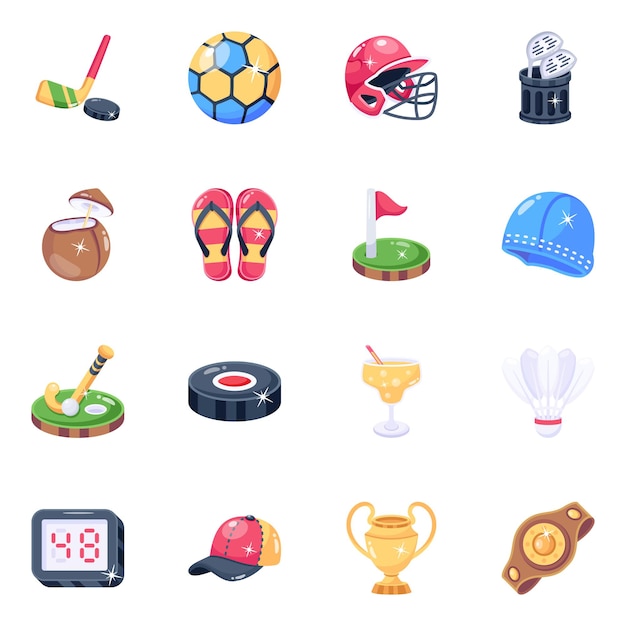 Pack de iconos planos de juegos