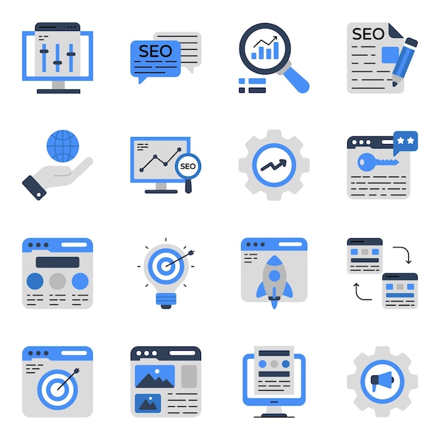 Pack de iconos planos web