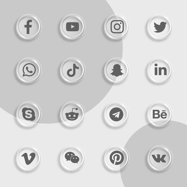 Vector pack de iconos de redes sociales