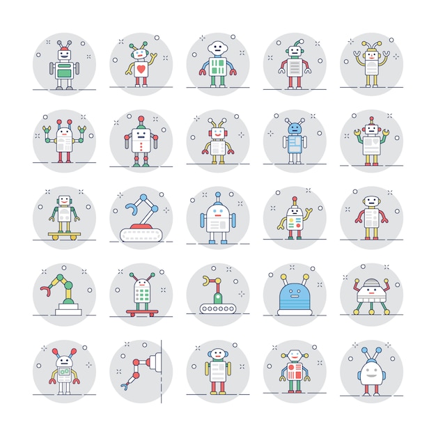 Pack de iconos robóticos