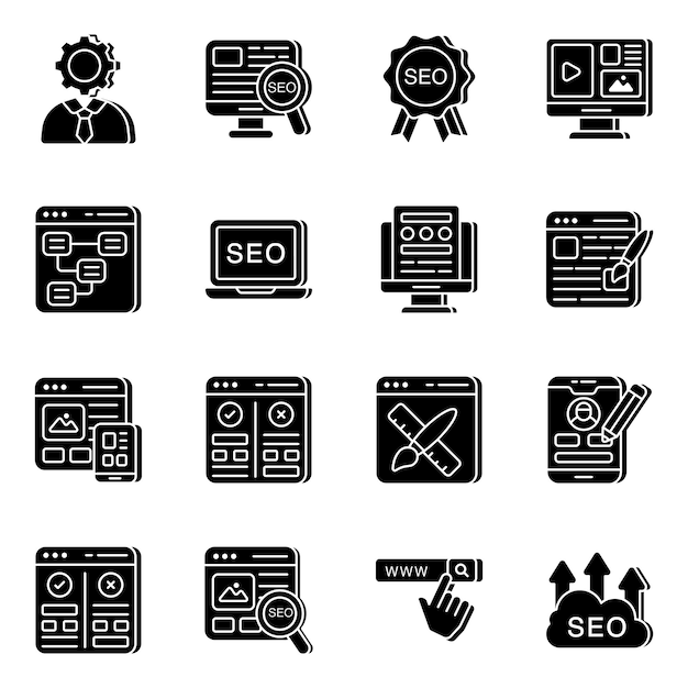 Pack de iconos SEO y sólidos