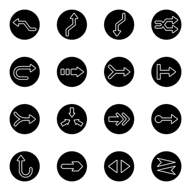 Pack de iconos sólidos de flechas direccionales