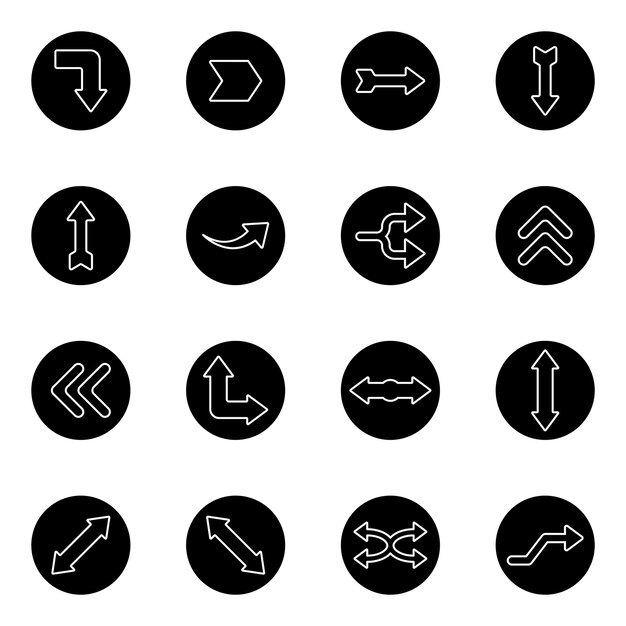 Pack de iconos sólidos de puntas de flecha