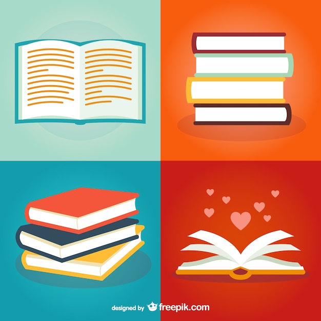 Vector pack de ilustraciones de libros