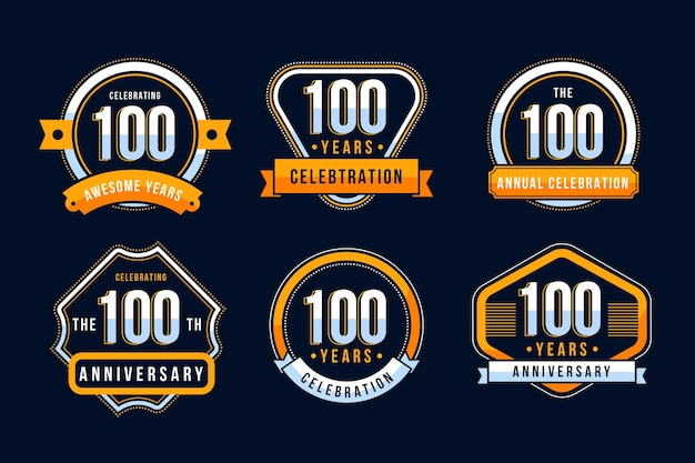 Pack de insignias de cien aniversario