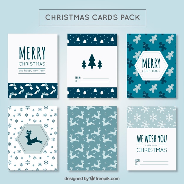 Vector pack lindo de tarjetas navideñas