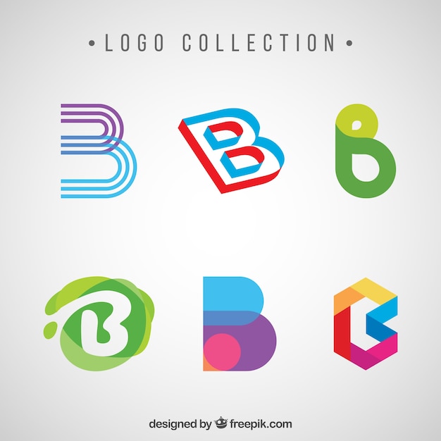 Vector pack de logos abstractos de letra 