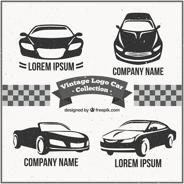 Vector pack de logos de coches vintage