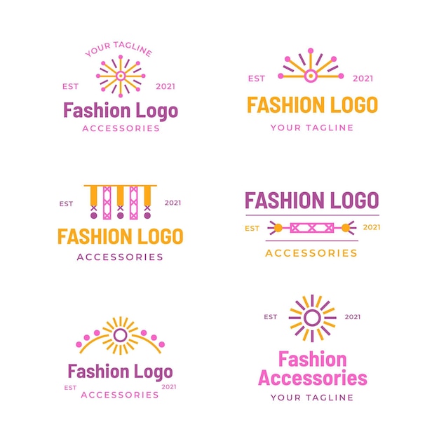 Pack de logos de complementos de moda planos