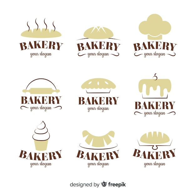 Vector pack logos panadería siluetas