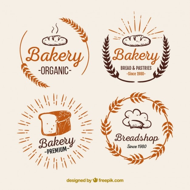 Vector pack de logos de panadería