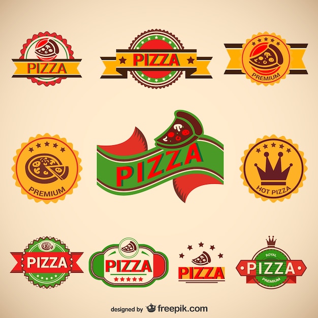 Vector pack logos de pizza