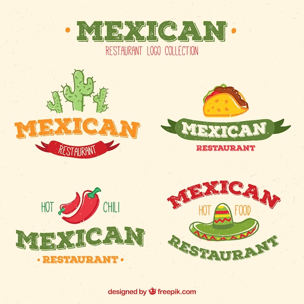 Pack de logos de restaurante mexicano