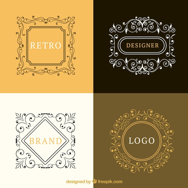 Pack de logos retro ornamentales