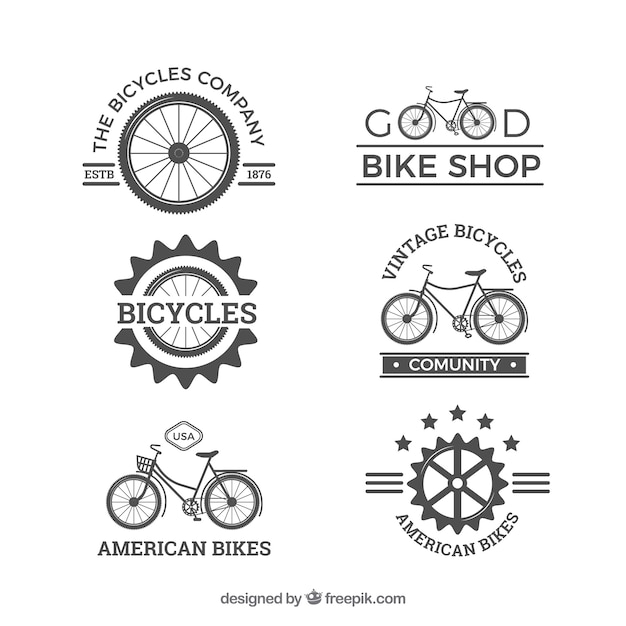 Vector pack original de logos vintage de bicicletas