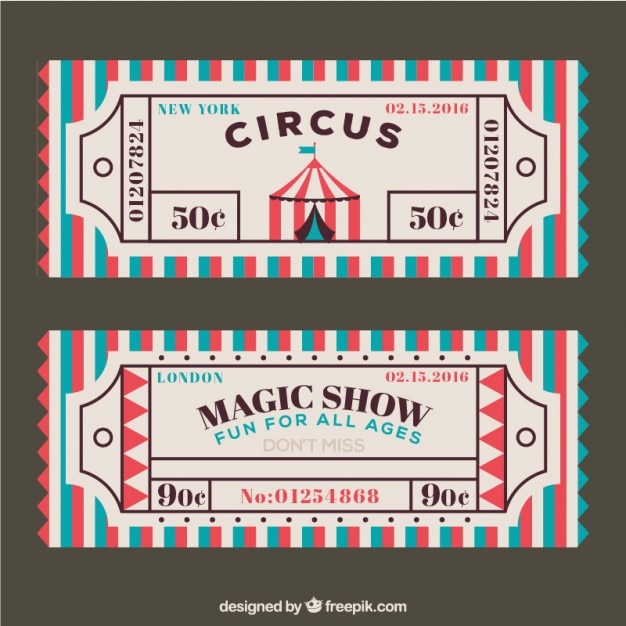 Pack de pases vintage de circo