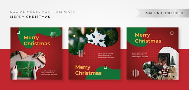 Pack plantilla de diseño navideño de instagram