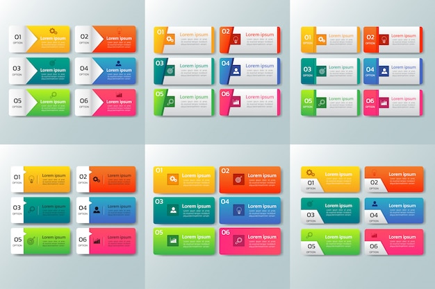 Pack de plantillas de diseño infográfico.