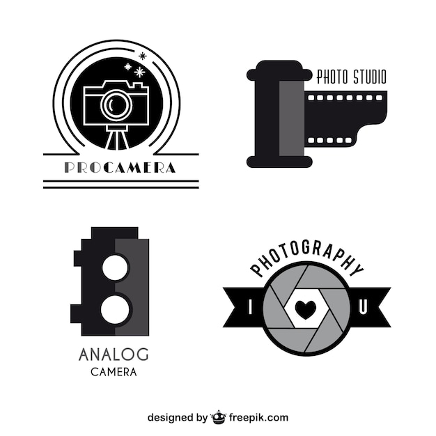 Vector pack de plantillas logo de cámaras