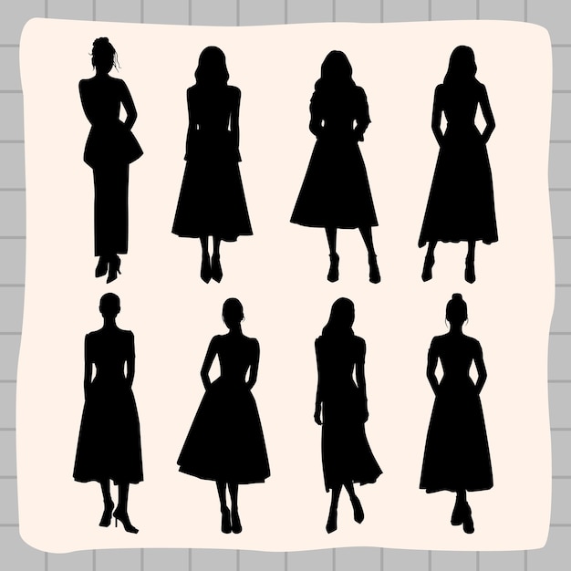 Pack de siluetas de modelos modernas