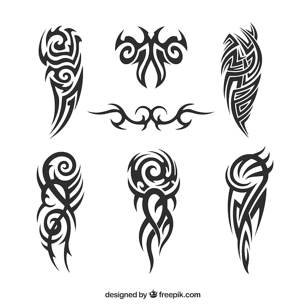 Vector pack de tatuajes tribales