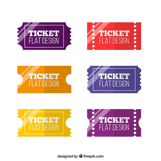 Pack de tickets diseño plano