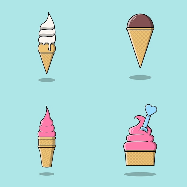 Pack vectores de helados