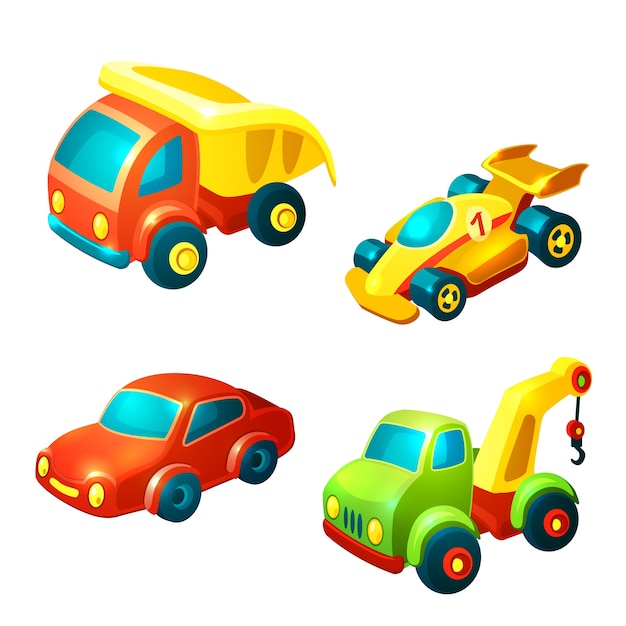 Vector pack de vehículos de juguetes