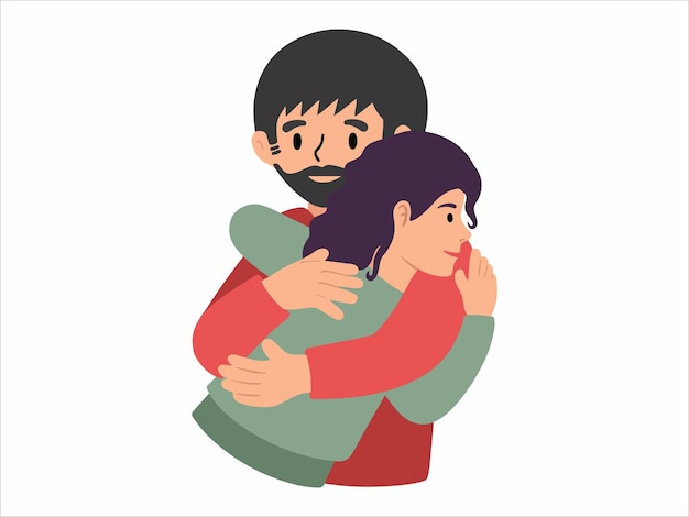 padre, abrazar, hija, o, avatar, icono, ilustración