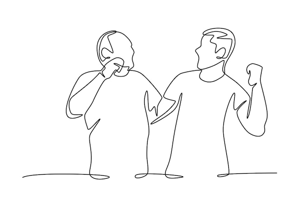 Padre e hijo adulto concepto de día del padre dibujo en línea