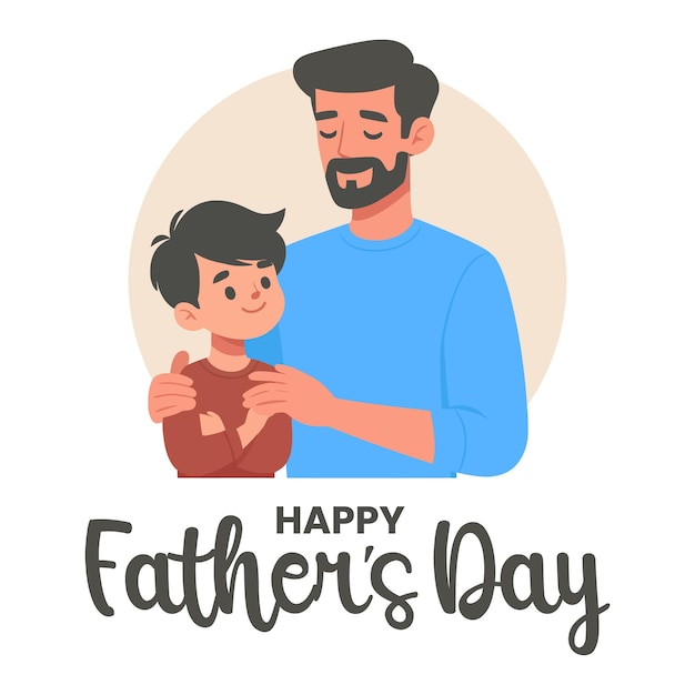 Padre e hijo día de los padres concepto vector plano