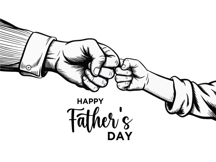 Padre e hijo golpean los puños en una celebración del Día del Padre