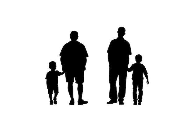 padre e hijo niño silueta padre soltero