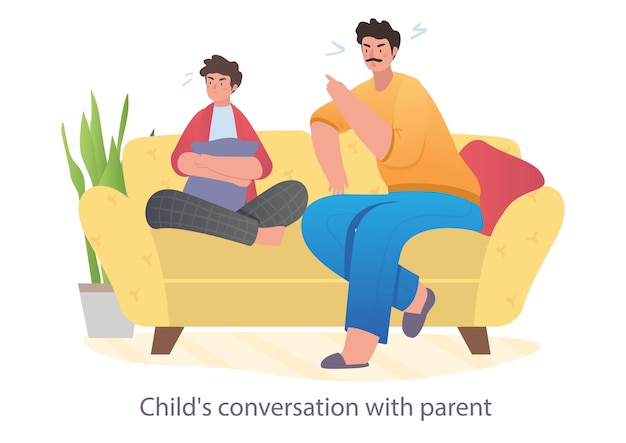 El padre está pasando un tiempo feliz junto con su hijo adolescente en casa concepto de relaciones familiares