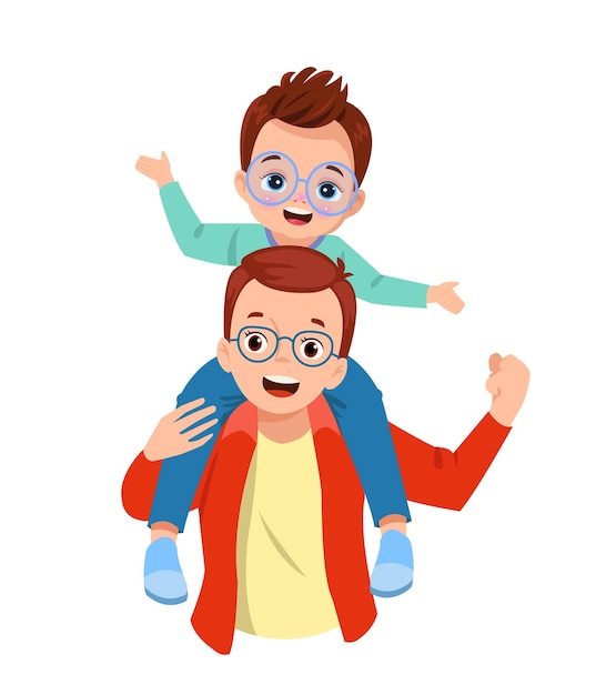 padre feliz y chico lindo